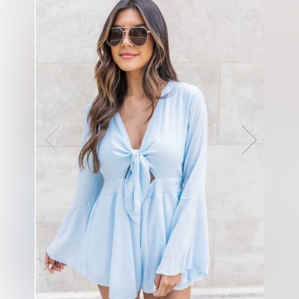 A Loving Heart Blue Dress Romper